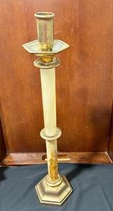 "Candelabro tradicional antiguo de latón y alabastro para iglesia de 20""" - Imagen 1 de 14