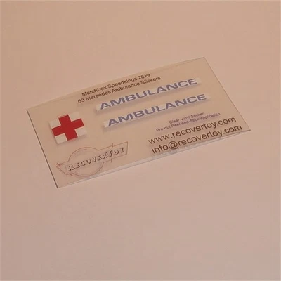 Matchbox Lesney King Size K 26a 63a Mercedes Ambulance Sticker Set - image 1 of 3