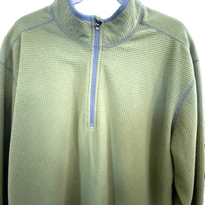 Authentic Eddie Bauer XL L/S 1/4 Zip Pullover Green - Picture 1 of 8