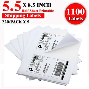 1100 Half Sheet Self Adhesive Address Shipping Labels for Laser Inkjet Printers - Picture 1 of 11