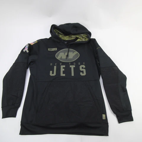 New York Jets Nike NFL On Field Apparel Dri-Fit Sweatshirt Men's Black Used Cover