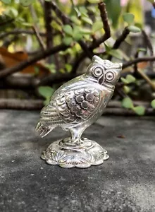 925 Silver Hindu Religious Lakshmi Ullu Owl Uluka Idol Statue, 11.3 gm, 4.7 cm - Picture 1 of 6