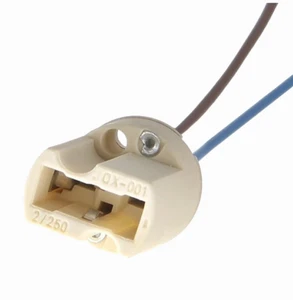 G9 Ceramic Lamp Holder Socket Base with 120mm Teflon Wire Pre Stripped x 2 G9 - Picture 1 of 4