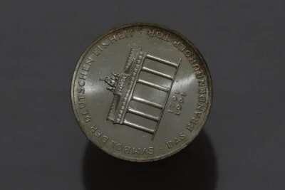 🇩🇪 ALEMANIA 10 MARCOS 1991 A Puerta de Brandeburgo en Berlín, plata B49 ZU35 Foto 1 de 2