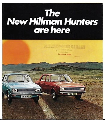 Hillman Hunter 1970-1971 UK Market Launch Foldout Brochure De Luxe Super GL GT - Image 1 of 2