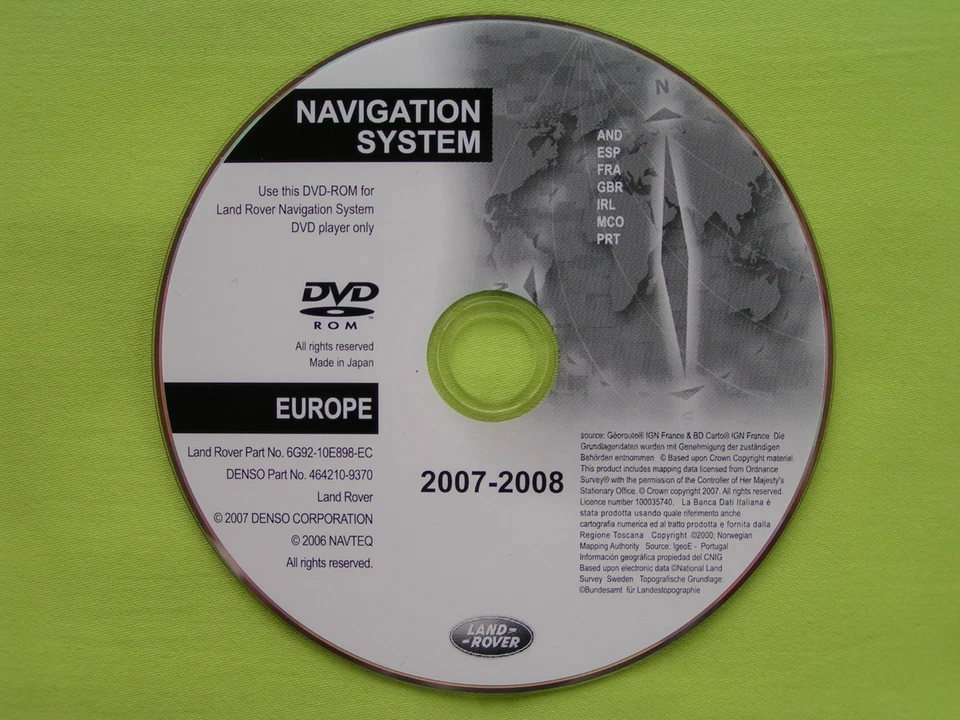 DVD NAVIGATION LAND ROVER FRANKREICH SPANIEN 2008 FREELANDER 2 L359 DENSO MMM2 - Bild 1 von 1