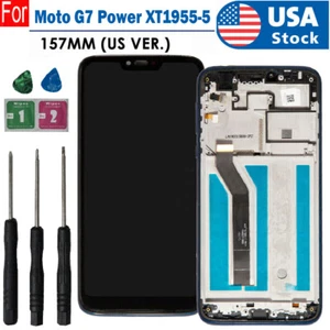 Für Motorola Moto G7 Power XT1955-5 XT1955 LCD Display Touchscreen + Blauer Rahmen - Bild 1 von 8