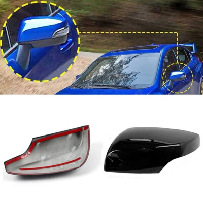 Tapa de tapa de espejo retrovisor lateral negro brillante para Subaru WRX / WRX STI 2015-2021 Foto 1 de 4