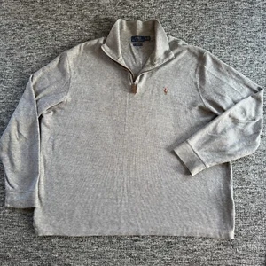 Polo Ralph Lauren Pullover Herren XL Extra Large Grau 1/4 Quarter Zip Estate Rib RL - Bild 1 von 8