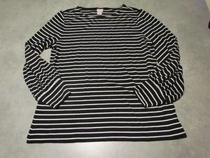 Chicos Pullover Damen Große 2 Streifen Pulli Pulli Schwarz Weiß Langarm - Bild 1 von 4