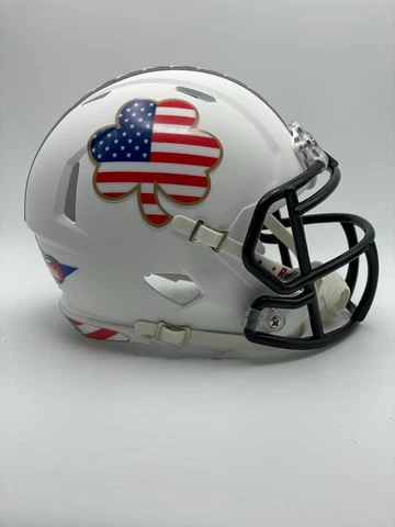 Notre Dame Fighting Irish CUSTOM Matte White Stars & Stripes Mini FB Helmet Cover