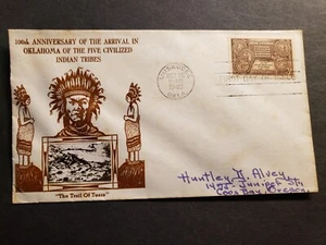 TRAIL of TEARS FDC 1948 Postal History Cover PHOTO Cachet #972 MUSKOGEE, OK - Picture 1 of 2