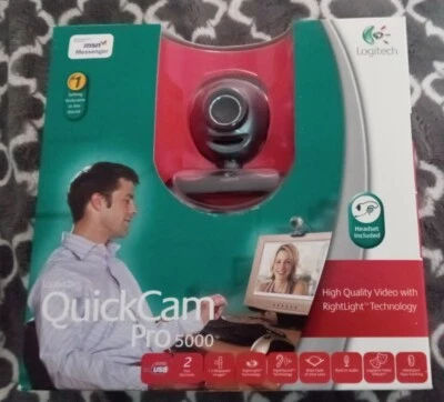 Logitech QuickCam Pro 5000 Webcam for Windows 2000 or XP only NEW Sealed - Image 1 of 3