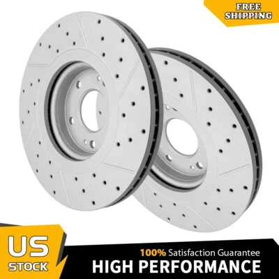 320mm Front Drilled Disc Brake Rotors for 2015 2016 2017 2018 - 2021 Kia Sedona - Image 1 of 4