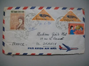 Viêt-Nam - Saigon Lettre pour la France année 1970 bel affranchissement composé - Picture 1 of 1