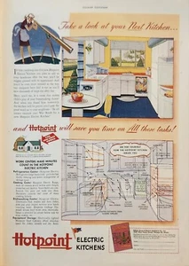 1944 Hotpoint Electric Kitchens Vintage Ad Take a look at your next kitchen - Picture 1 of 1