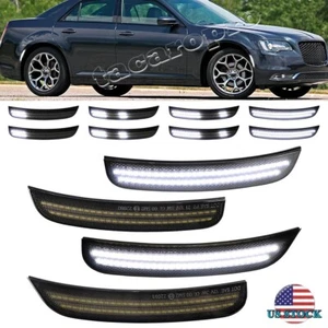 Juego de luces de señalización laterales LED dinámicas para parachoques delantero trasero para Chrysler 300 15-23 - Imagen 1 de 13