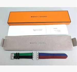 HERMES Apple Watch Strap Band Simple Tour 45 mm Casaque Nylon Japan [Used] - Photo 1 sur 8