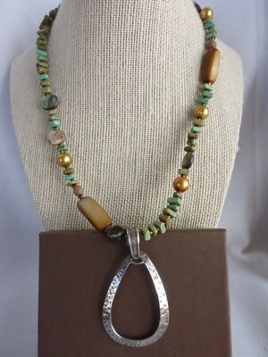 Silpada Howlite Pearl Sterling Silver Necklace  N1786  Retired! - Image 1 of 4