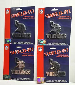 NFL SHIELD-IT! ADHESIVE LOGO EMBLEM SILVER - Minnesota Vikings - Lot of 4 - Imagen 1 de 2