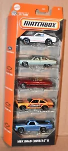 Matchbox 5 Pack MBX ROAD CRUISERS II,MUSTANG ,CAPRICE, CHEVY NOVA, EL CAMINO NEW - Picture 1 of 7