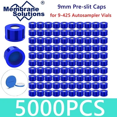 5000pcs Pre-Slit PTFE/White Silicone Septa 9-425 Screw Caps for 2ml Sample Vial  - Image 1 of 4