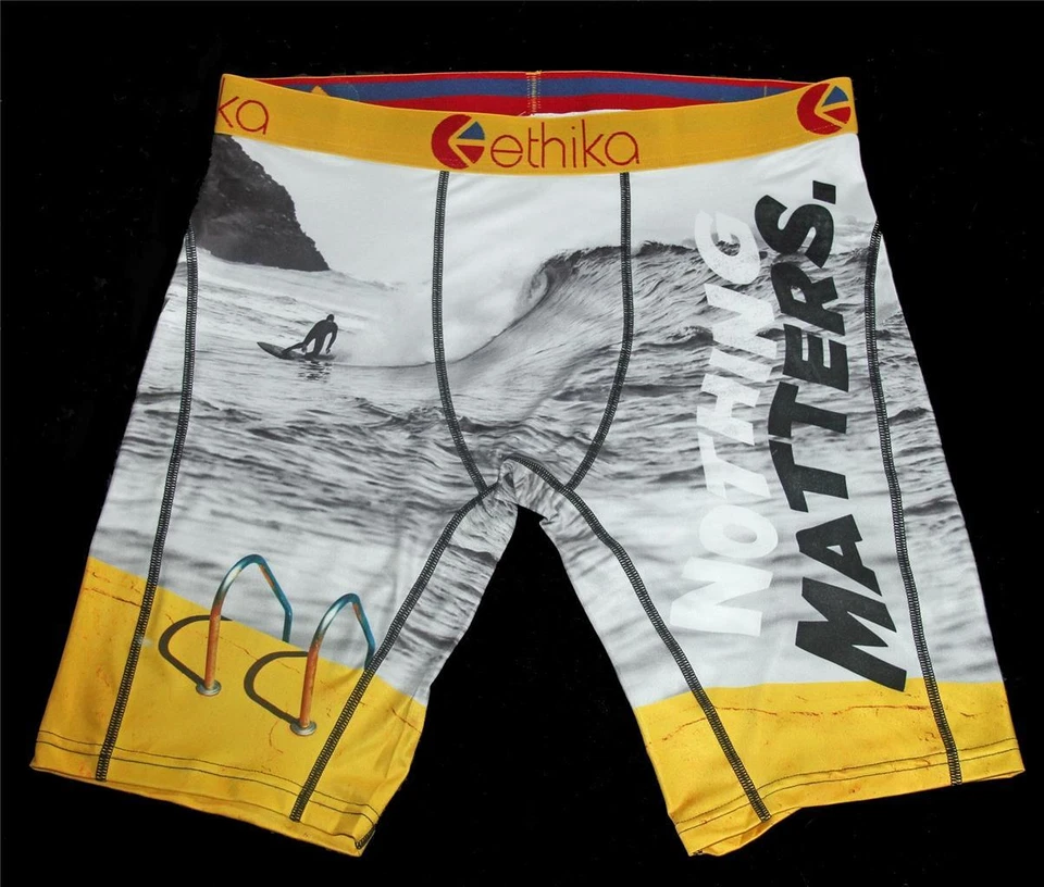 Boxers largos Ethika NOTHING IMPORTA Surfer amarillo agua negro blanco para hombre L nuevos con etiquetas Foto 1 de 1