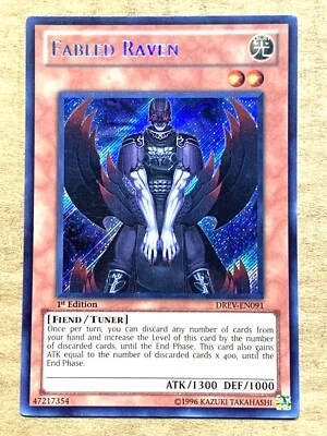 yugioh Fabled Raven DREV-EN091 Secret Rare 1st Edition Near Mint - Image 1 of 3