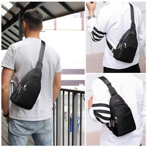 Men Women Sports Sling Bag Chest Fanny Packs Cross Body Travel Shoulder Backpack - Picture 1 of 33