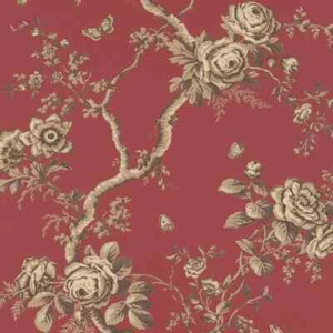 Ralph Lauren Red Ashfield Floral Vermillion Butterflies and Branches LWP65740W - Picture 1 of 3