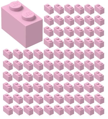 ☀️100x NUEVO LEGO 1x2 ladrillos rosa brillante (ID 3004) piezas a granel edificio urbano Foto 1 de 2