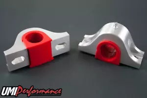UMI 90047 Heavy Duty Billet Aluminum Front Sway Bar Mounts 1 1/4" (32mm) RED - Picture 1 of 3