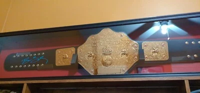 CHIBURASHKA3 Wrestling Belt Display Case 55x13.5" WWE Boxing Championship Title Cabinet Frame