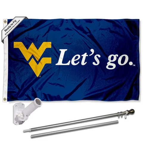 West Virginia Mountaineers Lets Go Flag Pole and Bracket Gift Package Cover
