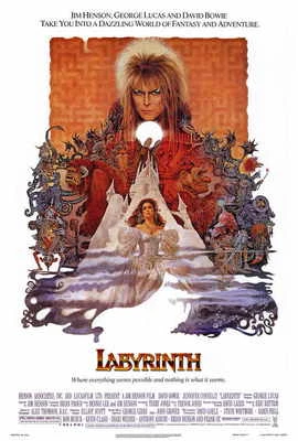 LABYRINTH Movie POSTER 27x40 David Bowie Jennifer Connelly Toby Froud Shelley
