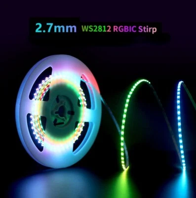 2.7mm WS2812B RGBIC LED Strip Light Ultra-Narrow Individually Addressable 5V 12V - Image 1 of 4
