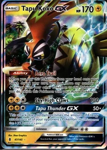 Pokémon TCG Tapu Koko GX Guardians Rising 47/145 Holo Ultra Rare - Picture 1 of 2