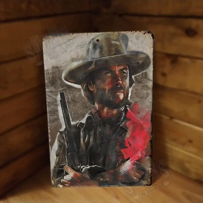Custom Clint Eastwood Outlaw Josey Wales Art, Rustic Look Metal Poster Sign - Image 1 of 2