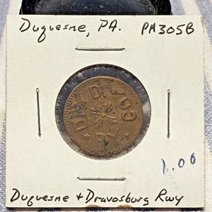 Duquesne & Dravosburg D & D RY Eisenbahn Pennsylvania Fahrpreis Medaille PA305B SP3551 - Bild 1 von 2