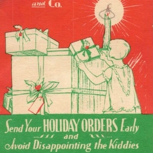 1915-1920 Sears Rehbock & Co. Weihnachtsgrüße Werbekarte Weihnachtsorden - Bild 1 von 3