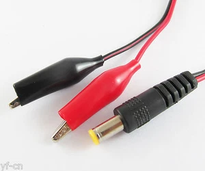 4pcs 1FT/0.3m Medium Alligator Clip to 2.1x5.5mm 2.1mm DC Male DC Power Cable - Picture 1 of 6