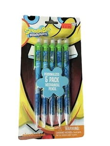 RARA confezione 5 matite meccaniche Nickelodeon Spongebob 2011 Viacom da collezione - Foto 1 di 2