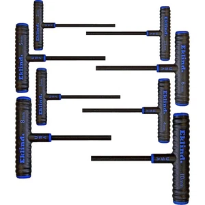 64608 Power-T Handle Hex Key allen wrench - 8pc set Metric MM sizes 2-10 (6In... - Picture 1 of 7