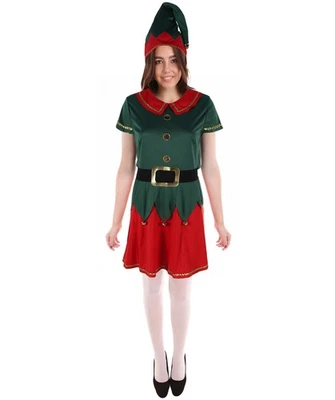 Adult Women’s Inflatable Elf Costume | Red & Green Christmas Holiday Outfit - Изображение 1 из 4