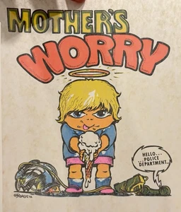 Original Vintage 1972 Mother's Worry Troublemaker Iron On Transfer DAYGLO - Picture 1 of 2
