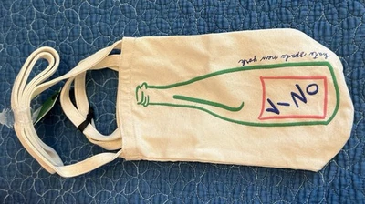 Bolso Bandolera Kate Spade X Target Vino Botella de Vino Lona Beige Bordado Foto 1 de 2