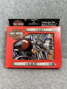 Harley Davidson NEW Playing Cards Collector Tin 2 Decks Sealed Motorcycle Boxed - Picture 1 of 2