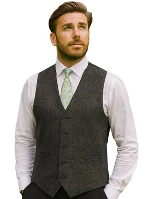 Grey Donegal Tweed Waistcoat #WW100/1 - Image 1 of 3