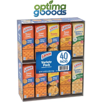 Lance Sandwich Crackers Variety Pack – 40 Count Snack Packs Assorted Flavors. - Image 1 of 4