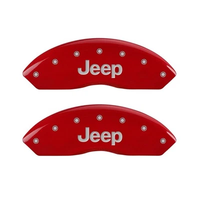 MGP Caliper Covers 42009FJEPRD Front Pair Red w/Silver for 97-06 Jeep Wrangler - Image 1 of 4
